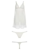 Majtki damskie - Emporio Armani Damski Baby Doll + stringi Christmas Lace Babydoll bielizna, Pale Cream, L - miniaturka - grafika 1
