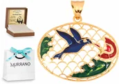 Zawieszki - Rodium Złota zawieszka 585 fantazyjna ptak prezent RD-51429 - miniaturka - grafika 1