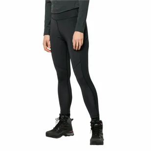 Damskie legginsy termoaktywne Jack Wolfskin ISELER TIGHTS W black - XS - Bielizna sportowa damska - miniaturka - grafika 1
