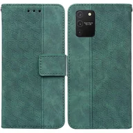 Etui i futerały do telefonów - Dla Samsung Galaxy S10 Lite / A91 Geometryczne tłoczone skórzane etui na telefon Zielony - miniaturka - grafika 1