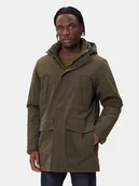 Kurtki męskie - Jack Wolfskin Parka Canyon Shield A65119 Zielony Regular Fit - miniaturka - grafika 1