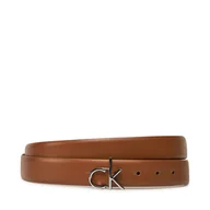 Paski - Pasek Damski Calvin Klein Ck Buckle Belt 3.0_Smooth K60K613156 Brązowy - miniaturka - grafika 1