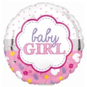 Baby shower i roczek - Amscan Balon foliowy "Baby Girl", różowy, 9" RND 3372309 - miniaturka - grafika 1