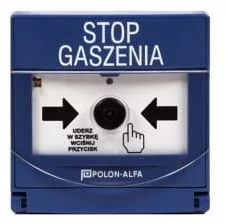 PW-61 Przycisk wstrzymania procesu gaszenia (niebieski) - Sprzęt przeciwpożarowy - miniaturka - grafika 1