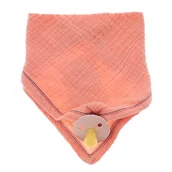 Śliniaki i fartuszki - Hi Little One - Bandana, Śliniak Z Zawieszką Na Smoczek Z Organicznej Bio Bawełny Gots Bandana Bibs 3In1 Salmon - miniaturka - grafika 1