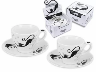 Kpl dwóch filiżanek ze spodkami espresso - Koci świat (CARMANI) - Kubki - miniaturka - grafika 1