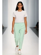 Spodnie sportowe damskie - Spodnie pistacjowe YY600330 - miniaturka - grafika 1
