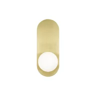 Lampy ścienne - Złoty, szczotkowany kinkiet ścienny z kloszem MOD419WL-01G z serii BAO - miniaturka - grafika 1