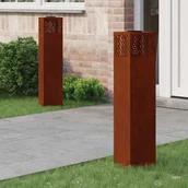 Lampy ogrodowe - vidaXL Słoneczna LED lampa na ścieżkę 2 pcs Stal Corten Stal Corten - miniaturka - grafika 1