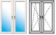 Okna - Okno fasadowe 2-szybowe  PCV O17A rozwierno-uchylne + rozwierne symetryczne lewe 1165x1135 mm białe - miniaturka - grafika 1