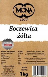Soczewica żółta MONA 1kg PREMIUM - Ziarna i nasiona roślin strączkowych - miniaturka - grafika 1