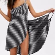 Sukienki - Sukienka plażowa - Czarno-biały S - miniaturka - grafika 1