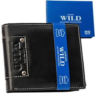 Skórzany portfel męski Always Wild, 12 x 9,5 x 2,5 cm - Portfele - miniaturka - grafika 1