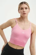 Koszulki sportowe damskie - adidas Performance top treningowy kolor różowy IS4356 - miniaturka - grafika 1