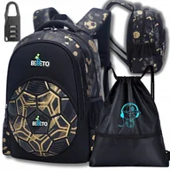 Plecaki worki - Plecak Szkolny Piłka Nożna Tornister Dla Chłopca Chłopięcy Z Piłką Worek - miniaturka - grafika 1