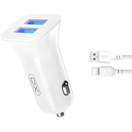 Ładowarki samochodowe - Ładowarka samochodowa XO TZ10 2.4A Biały - miniaturka - grafika 1