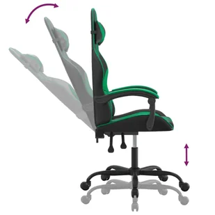 Lumarko Fotel gamingowy, czarno-zielony, sztuczna skóra - Fotele gamingowe - miniaturka - grafika 7