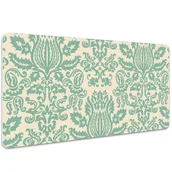 Podkładki na biurko - Duża podkładka na biurko Zielony Adamaszek 100x50cm, Dywanomat - miniaturka - grafika 1