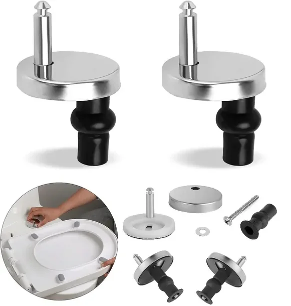 2x Wymienne Zawiasy Do Deski Sedesowej Nakrętki Mocujące Solidne Para 50mm