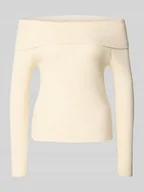 Swetry damskie - Sweter o kroju slim fit z dzianiny z mieszanki wiskozy model ‘KATIA’ - miniaturka - grafika 1