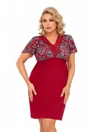 Piżamy damskie - Donna Rita bordowa plus size Koszulka nocna - miniaturka - grafika 1
