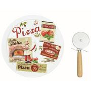 Noże kuchenne - Nuova Cer R2S Serwis do pizzy z nożem Pizza R2S Vintage 072 VHCZ - miniaturka - grafika 1