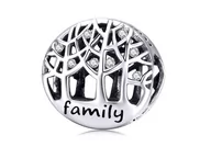 Charmsy - Pandora Valerio.pl Rodowany srebrny charms do szczęśliwa kochająca się rodzina happy family cyrkonie srebro 925 NEW124 NEW124 - miniaturka - grafika 1