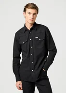 Koszule męskie - camicie uomo wrangler 112362377 western black rinse - miniaturka - grafika 1