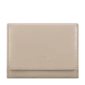 Portfele - Damska portmonetka skórzana beżowa - miniaturka - grafika 1