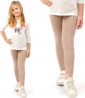 Legginsy - Elastyczne Legginsy Bawełniane Klasyczne Getry Polskie Beżowe 110 - miniaturka - grafika 1