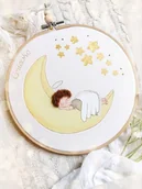 Pamiątka Chrztu Świętego - Obrazek z aniołkiem, personalizowana pamiątka na Chrzest /narodziny dziecka - miniaturka - grafika 1