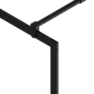 VidaXL Ścianka prysznicowa z półką czarna, 100x195 cm ESG i aluminium - Ścianki i drzwi prysznicowe - miniaturka - grafika 8