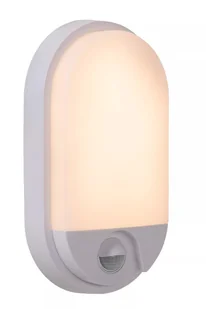 Kinkiet zewnętrzny biały elipsa z czujnikiem ruchu wbudowany LED 10W HUPS Lucide - Lampy ogrodowe - miniaturka - grafika 1