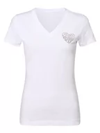 Koszulki i topy damskie - GUESS - T-shirt damski, biały - miniaturka - grafika 1