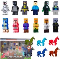 Klocki - Zestaw Figurek Minecraft + Konie 18 Szt Klocki Figurki Akcesoria Ludziki - miniaturka - grafika 1