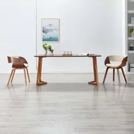 Krzesła - vidaXL Krzesło jadalniane z drewnianą ramą, kremowe, sztuczna skóra - miniaturka - grafika 1