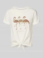 Koszulki i topy damskie - T-shirt o kroju regular fit z czystej bawełny model ‘DORA’ - miniaturka - grafika 1