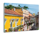 Deski do krojenia - szklana osłona kuchenna Domy balkony kwiaty 60x52, ArtprintCave - miniaturka - grafika 1