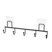 Wieszaki łazienkowe - Wieszak ścienny z 5 haczykami Axel czarny - miniaturka - grafika 1