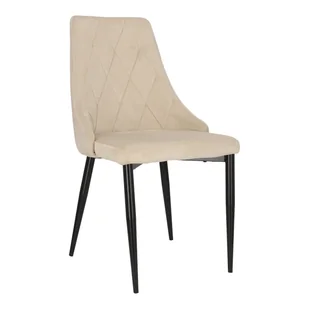 Krzesło Loretta velvet beżowe czarne - Krzesła - miniaturka - grafika 1