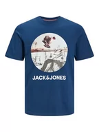 Koszulki męskie - Jack & Jones Koszulka w kolorze niebieskim - miniaturka - grafika 1