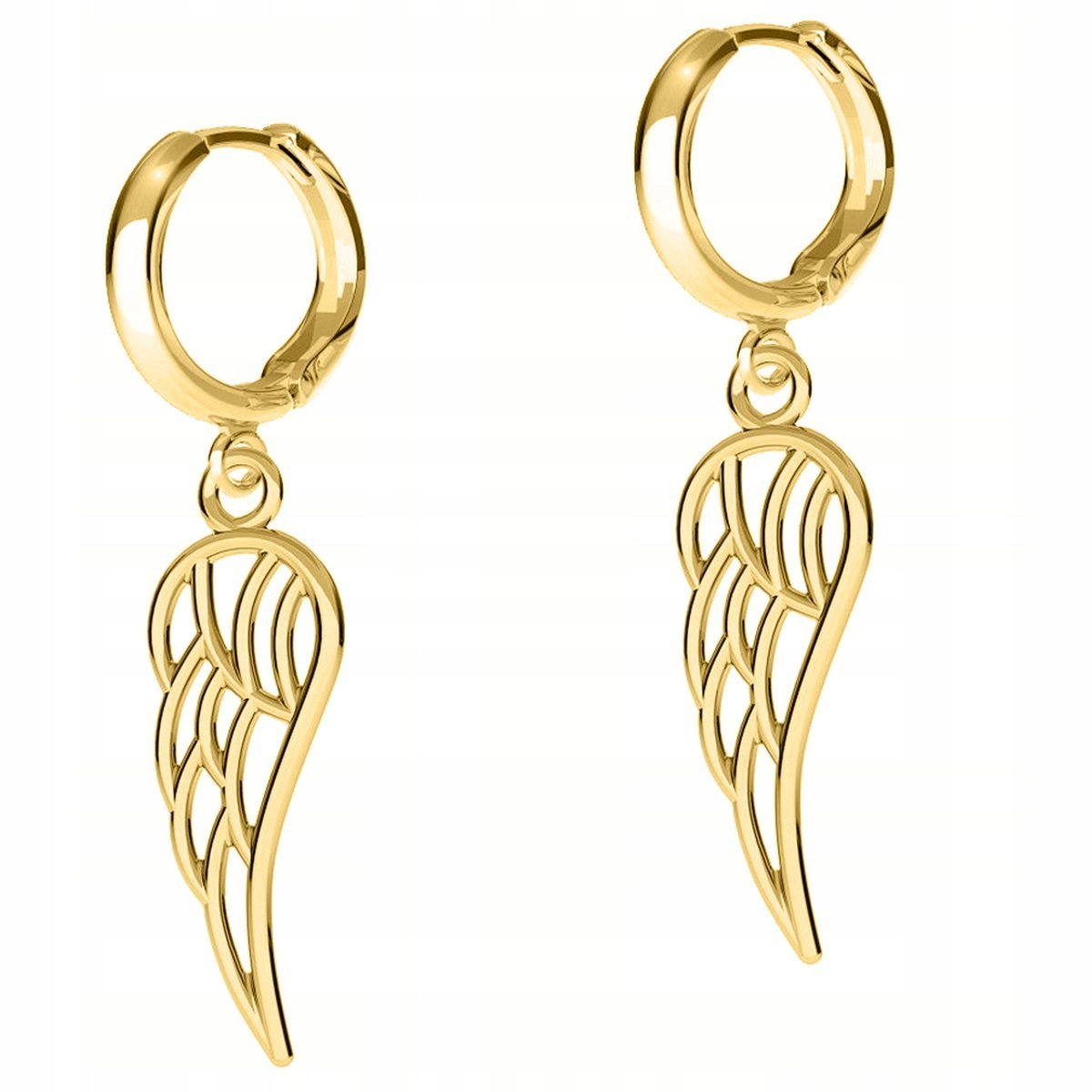 Złote Kolczyki Skrzydła Skrzydełka Anioła Ptaka Wings SREBRO 925