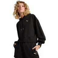 Bluzy sportowe damskie - Bluza z kapturem Puma Wardrobe Ess Relaxed Cropped Hoodie, Kobiety - miniaturka - grafika 1