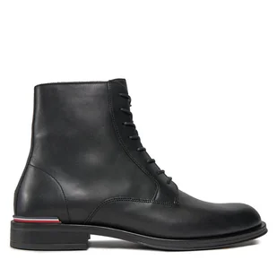 Kozaki Tommy Hilfiger Core Rwb Hilfiger Lth Lce Boot FM0FM05030 Czarny - Botki męskie - miniaturka - grafika 1