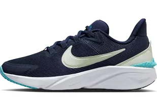 NIKE Unisex dziecięce buty gimnastyczne Star Runner 4, Midnight Navy Volt Tint Dusty Cactus, 3.5 UK Child - Buty dla dziewczynek - miniaturka - grafika 1