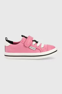 Buty dla dziewczynek - Geox tenisówki dziecięce kolor różowy - grafika 1