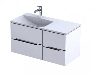 Oristo Szafka wisząca SILVER UNI 100 cm z umywalką AMELIA, LEWA BIAŁY POŁYSK, LISTWA CHROM OR33-SD2S-60-1-V3 + OR33-SN1S-40-1 + UME-AM-100-92-L - Szafki łazienkowe - miniaturka - grafika 1