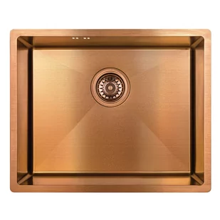 Laveo Marmara zlewozmywak stalowy 54x44 cm podwieszany złoty SAMG10P - Zlewozmywaki - miniaturka - grafika 1