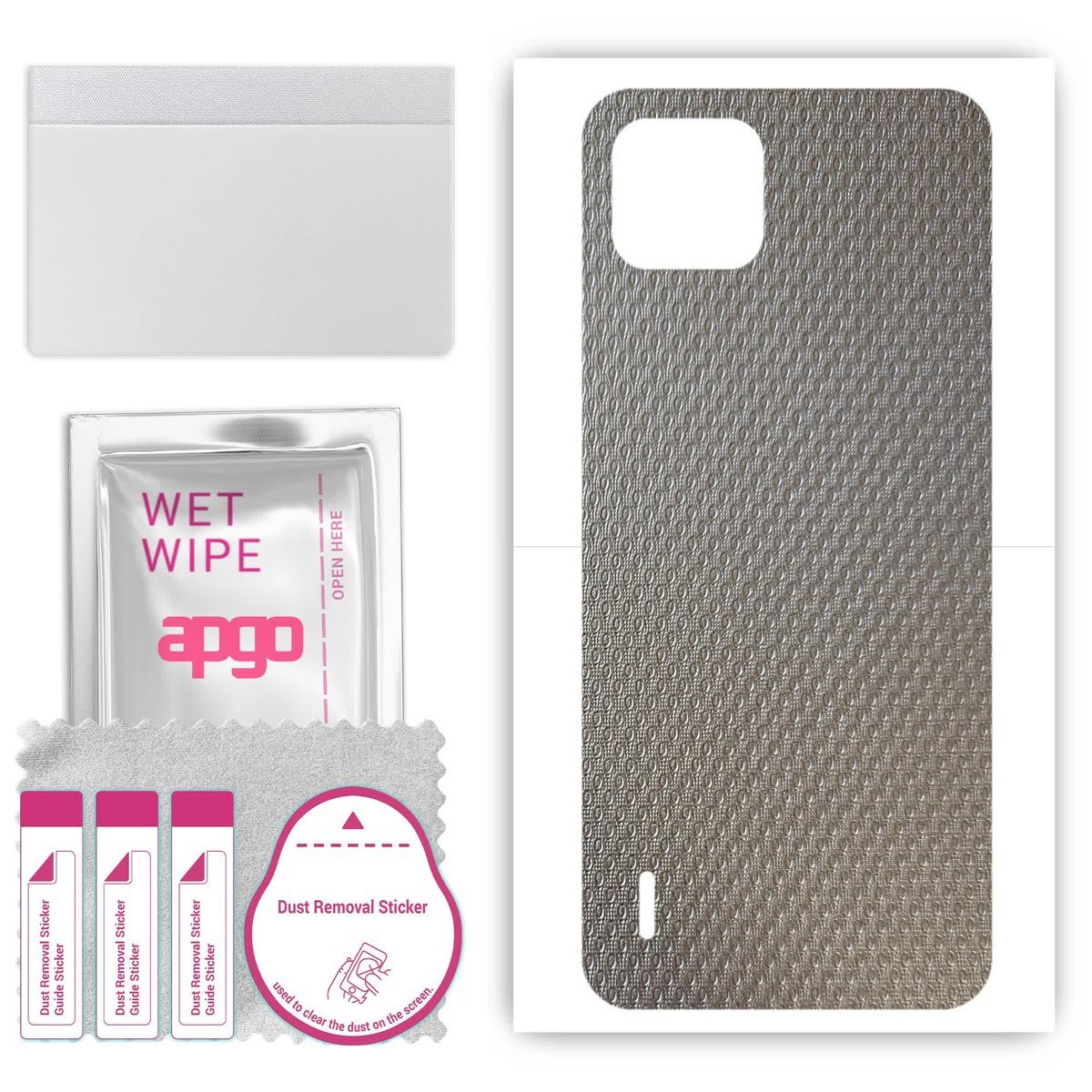 Folia naklejka skórka strukturalna na TYŁ do Nokia C110 - Aluminium krople - apgo SKINS