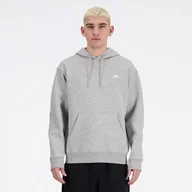 Bluzy męskie - Bluza męska New Balance Small Logo French Terry Hoodie athletic grey - miniaturka - grafika 1